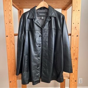 Banana Republic Vintage | Black Leather Jacket Coat Pristine Condition